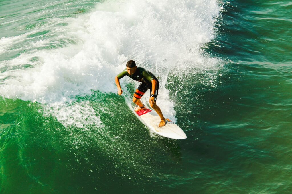 a guy on a surf board