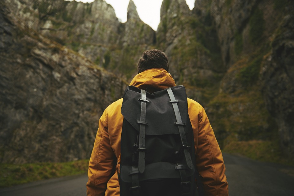 man adventure backpack